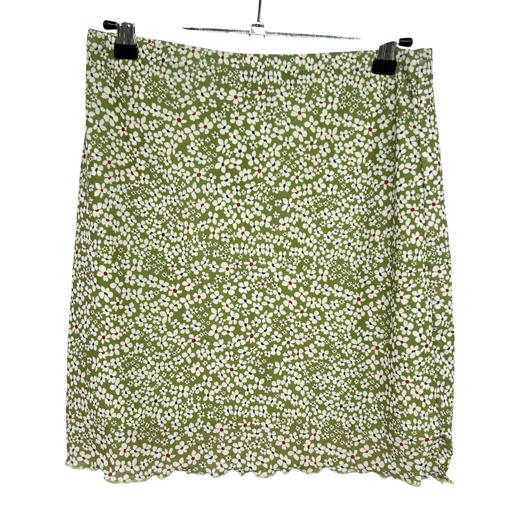 Cottagecore Floral‎ Mini Skirt Medium Sage Green Ditsy Fairy Soft Girl Spring